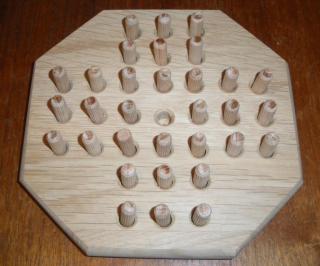 Steckspiel Solitär , aus Holz, Denkspiel für 1 Person