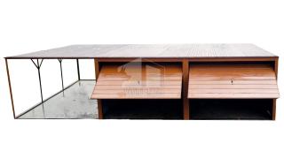  Blechgarage 6x6m Carport und Garage Doppelgarage Metallgarage Transport + Aufba