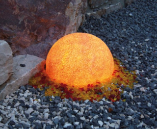Leuchtkugel 30 cm Stromanschluss Terracotta