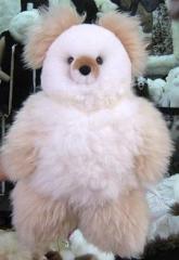 Beiger Teddybär aus echtem Alpakafell, 35 cm