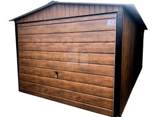  Blechgarage 3x6m Metallgarage Fertiggarage Garage mit Schwingtor Holzoptik GP77