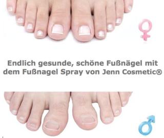 Gelbe Fußnägel? Fußnagel Spray von Jenn Cosmetic.