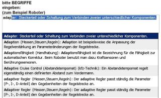 Nachschlagewerke fuer Ingenieure: Wortschatz-Definitionen Mechatronik + englisch