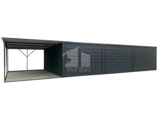  Blechgarage 9x6m Carport und Garage Doppelgarage Metallgarage Fertiggarage GP16