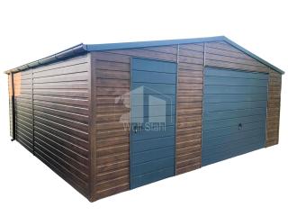 Blechgarage 6x6m Metallgarage Fertiggarage Holzoptik Garage nach Maß GP119