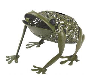 Frosch Solar, Metall, 26 x 33 x 32 cm, weiße und Farbwechsel LED