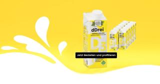 DDrei-Milch – Vitamin-D3-Vollmilch in 250-ml-Trinkpäckchen