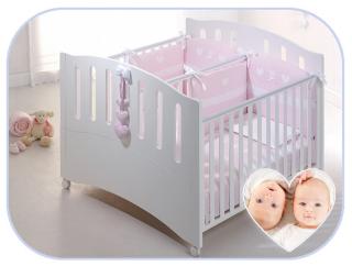 Baby Zwillingsbett Gemini Vollholz Buche Bett für Zwilling Azzurra Design