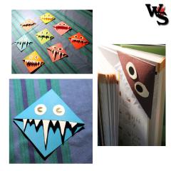 Monsterlesezeichen, Bastelbogen Set zum Download