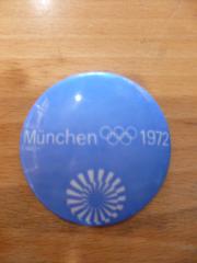 Porzellanplättchen  München Olympiade 1972  für Zinndeckel, als Handschmeichler 